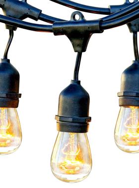 厂家直销48FT15灯E26户外防水花园餐厅S14软灯丝节日装饰灯串