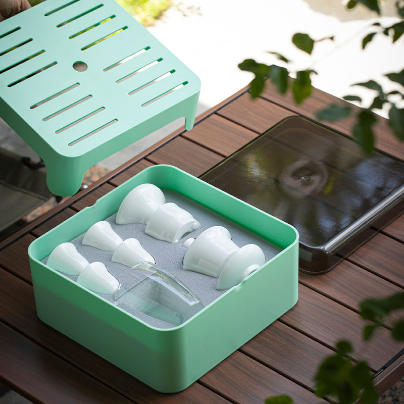 德化高白瓷e旅行车载茶具套装便携式户外快客杯收纳盒功夫茶具家,餐饮具,功夫茶具,淘宝优惠券,粉丝福利购,淘宝优惠卷