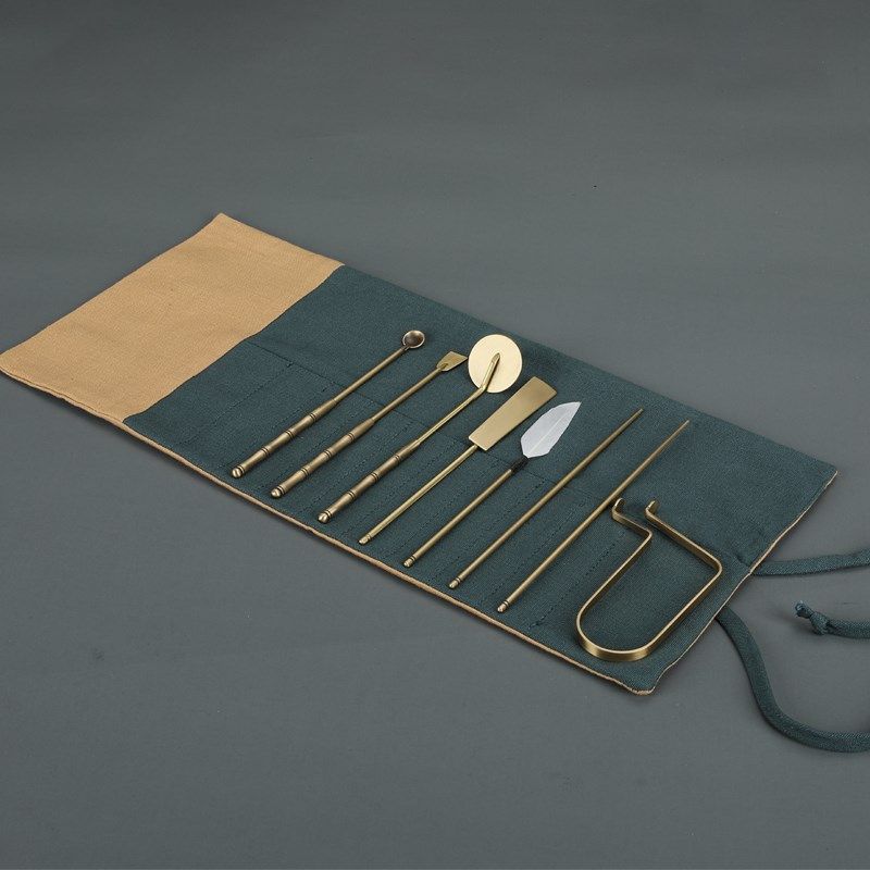 瑞象 黄铜香道工具七件套入门级香勺香铲香压香筷羽Z尘香夹顶花,家居饰品,香薰DIY材料/工具,淘宝优惠券,粉丝福利购,淘宝优惠卷