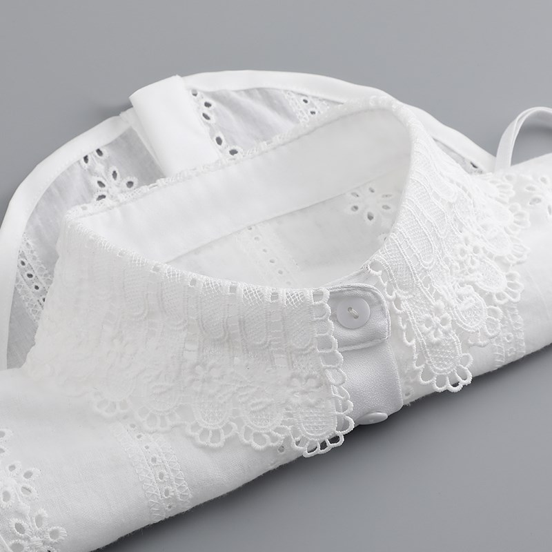 新款假领子女百搭假领春秋冬季蕾丝透气休闲衬衣假衣Y领花边娃娃