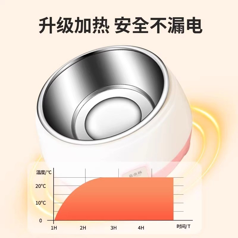猫咪饮水机恒温酸奶机饮水器冬季加热罐头猫喝水碗宠X物不锈钢水