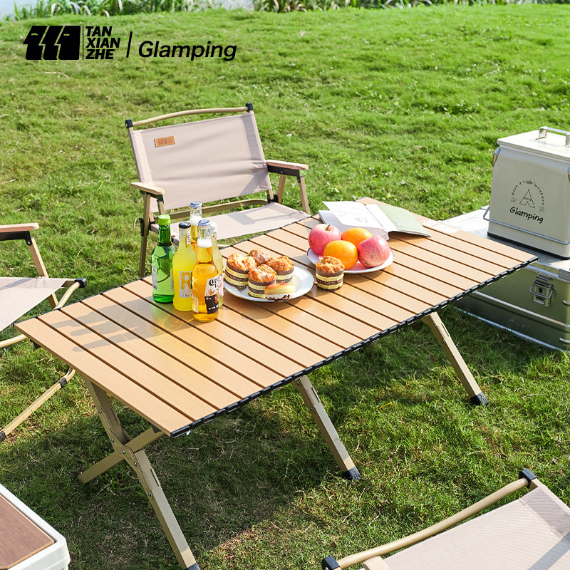 探险者户外折叠桌子野营蛋卷桌子便携式野餐桌椅套装露营用品装备