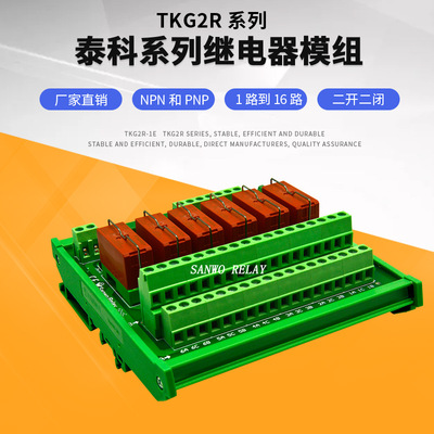 6路泰科继电器模组 继电器模块 PLC控制板RT424012 导轨安装30VDC