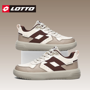 厚底休闲鞋 LOTTO乐途男复古低帮板鞋 新款 2025秋季 皮面防水运动鞋