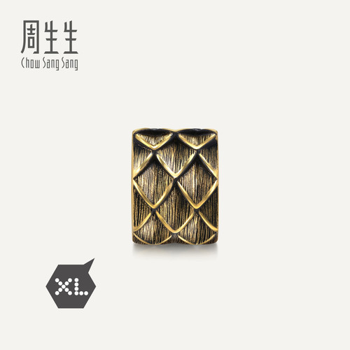 周生生华宇黄金足金Charme酷黑系列龙鱗珠XL转运珠94750C定价