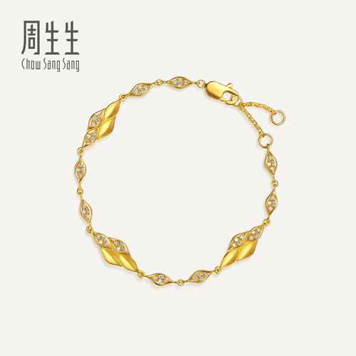周生生华宇黄金YuYu系列足金镶嵌钻石手链96650B定价