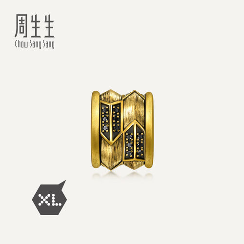 周生生华宇黄金Charme酷黑足金镶嵌黑钻出类拔萃XL转运珠95039C