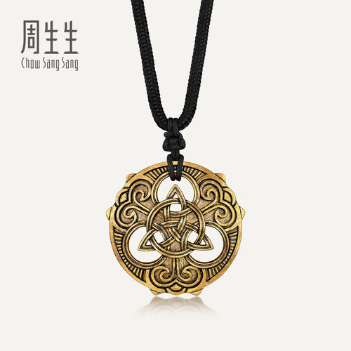 周生生华宇古法黄金足金酷黑系列永恒图腾两戴颈饰项链90641Z计价 - 封面