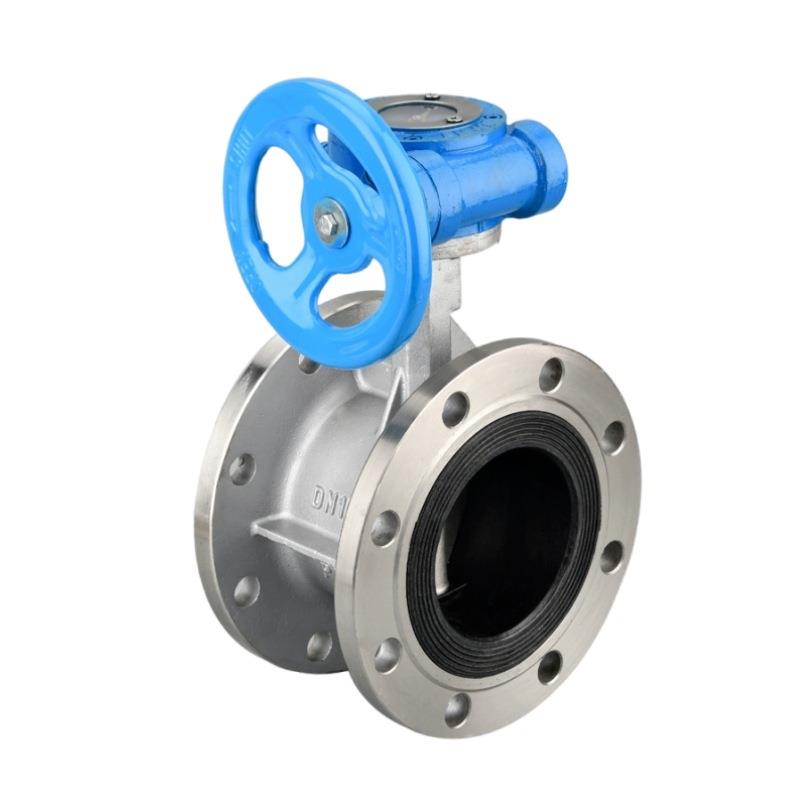 不锈钢法兰蝶阀D341X-1016P船用水利涡轮软密封CF8涡轮法兰蝶阀