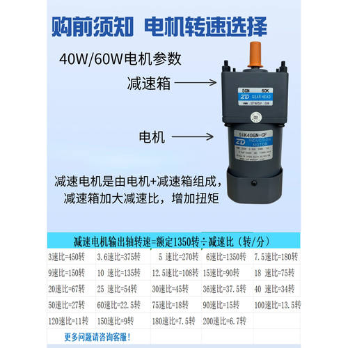 ZD中大5IK60GU交流6IK200RGU单相220v中大减速电机调速微型马达