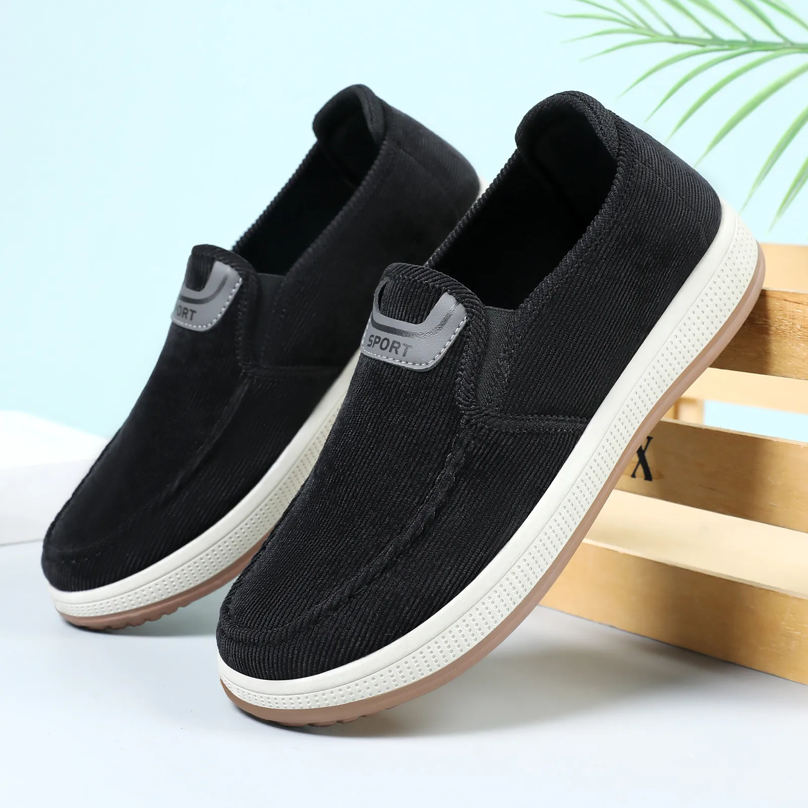 鞋子男休闲鞋一脚蹬懒人鞋百搭单鞋软底飞织鞋浅口男鞋透气网面鞋,流行男鞋,休闲板鞋,淘宝优惠券,粉丝福利购,淘宝优惠卷