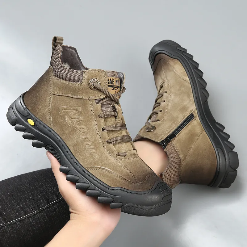 雪地靴冬季男士真皮加绒加厚户外棉鞋男款东北保暖羊毛一体男鞋,女鞋,时尚雪地靴,淘宝优惠券,粉丝福利购,淘宝优惠卷