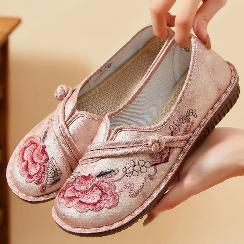 女单鞋新款春季民族风复古休闲亚麻绣花布鞋浅口一脚蹬女鞋妈妈鞋,女鞋,传统布鞋,淘宝优惠券,粉丝福利购,淘宝优惠卷