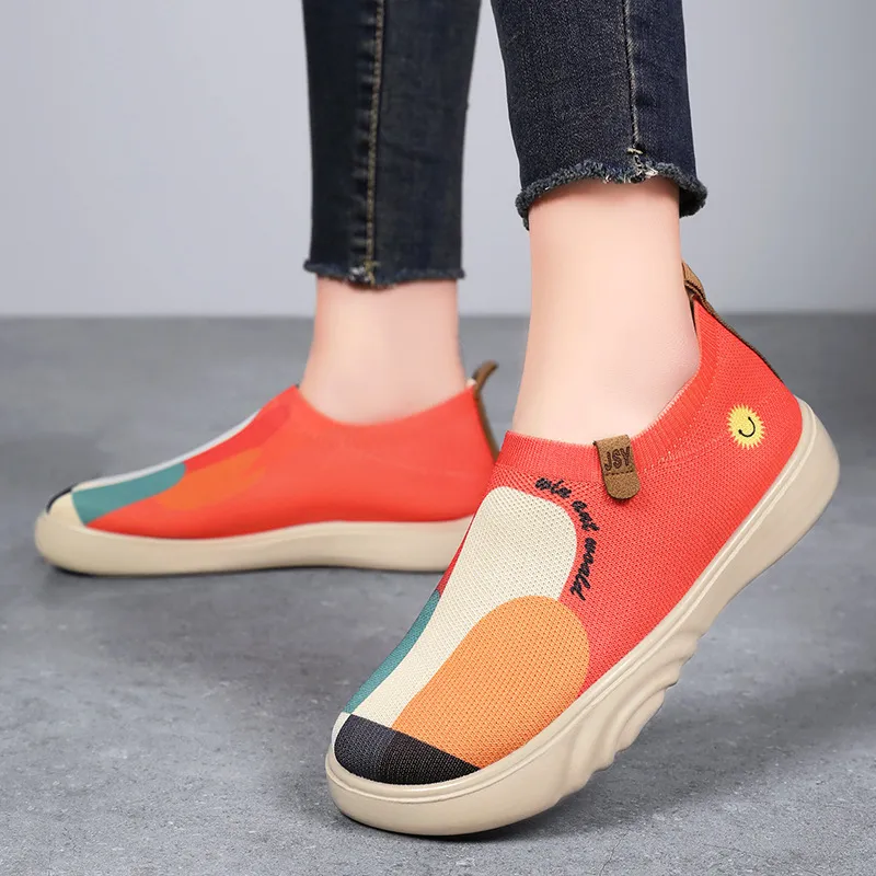 鞋子女鞋春季新款时尚百搭妈妈鞋懒人一脚蹬布鞋中老年休闲鞋单鞋,女鞋,时尚芭蕾鞋,淘宝优惠券,粉丝福利购,淘宝优惠卷