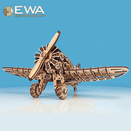 EWA拼装伊-16红色毛驴战斗机模型飞机手工组装玩具成人益智礼物