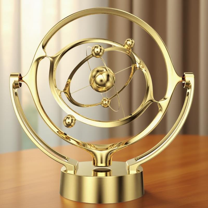 地球天体轨道永动仪物理永动机磁性旋转摇摆不停摆件牛顿摆混沌摆