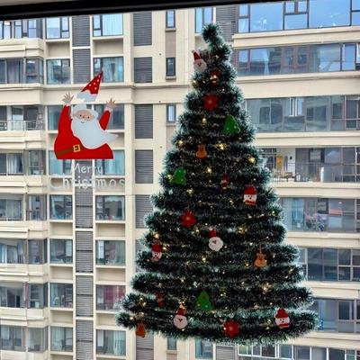 手工玻璃圣诞树diy材料包橱窗店铺门口落地窗氛围感居家场景