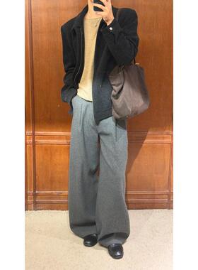 Y NoTaste 25FW “单穿过冬”700g羊毛混纺毛呢肌理感双褶西裤