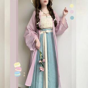 晋小幺原创汉服【青枝】汉服明制圆领长衫直袖夏季百褶裙日常汉