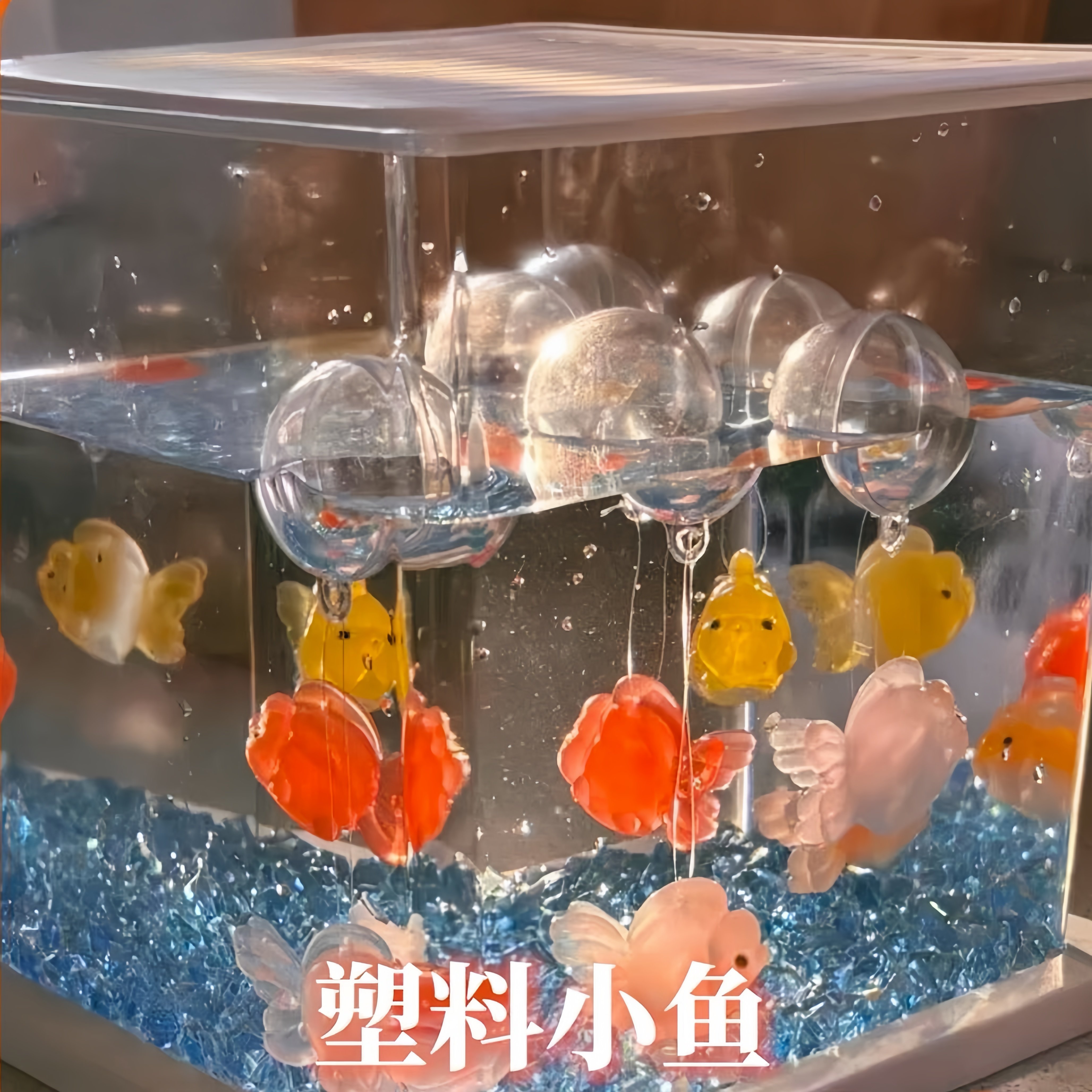 【仿真池塘游鱼】复古金鱼装饰DIY鱼缸造景树脂摆件工艺品小配件