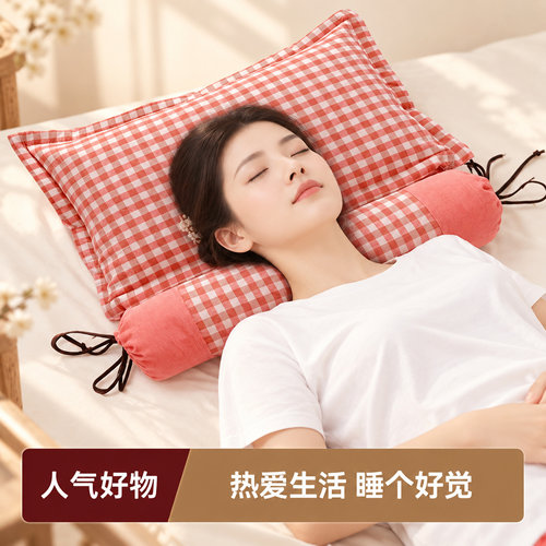 圆柱枕荞麦填充睡眠枕