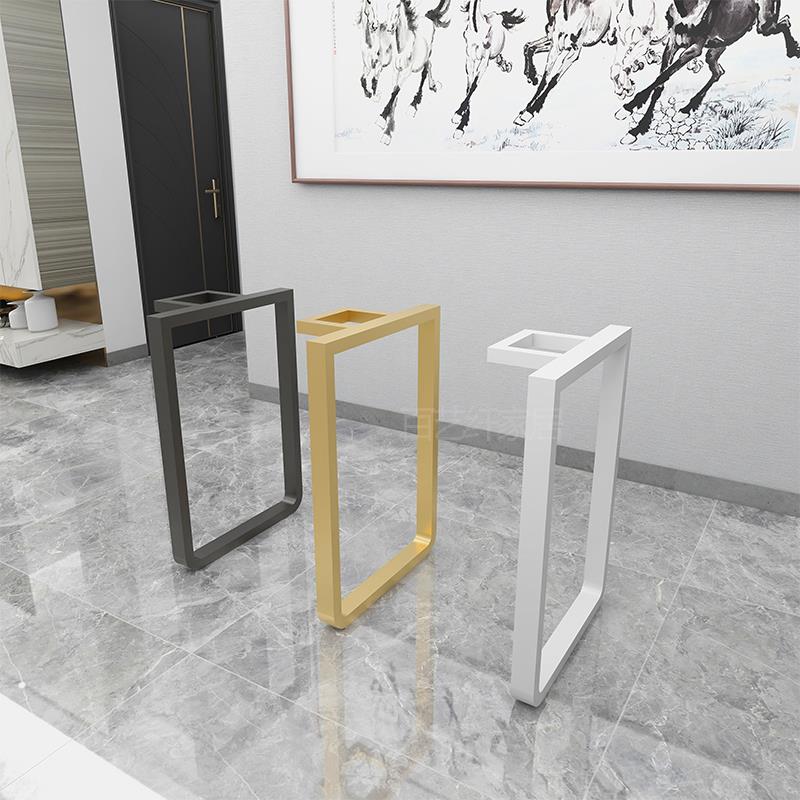 新款圆弧型吧台支撑脚办公桌子脚单边桌腿支架金属书桌餐台脚定制