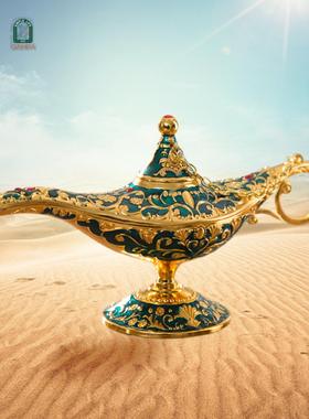 阿拉丁许愿神灯摆件创意工艺装饰品覆古欧式宫廷轻奢儿童祝福礼物