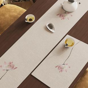 德国防水桌旗茶垫餐桌吸水茶桌垫布茶桌禅意轻奢高端茶几长条茶席