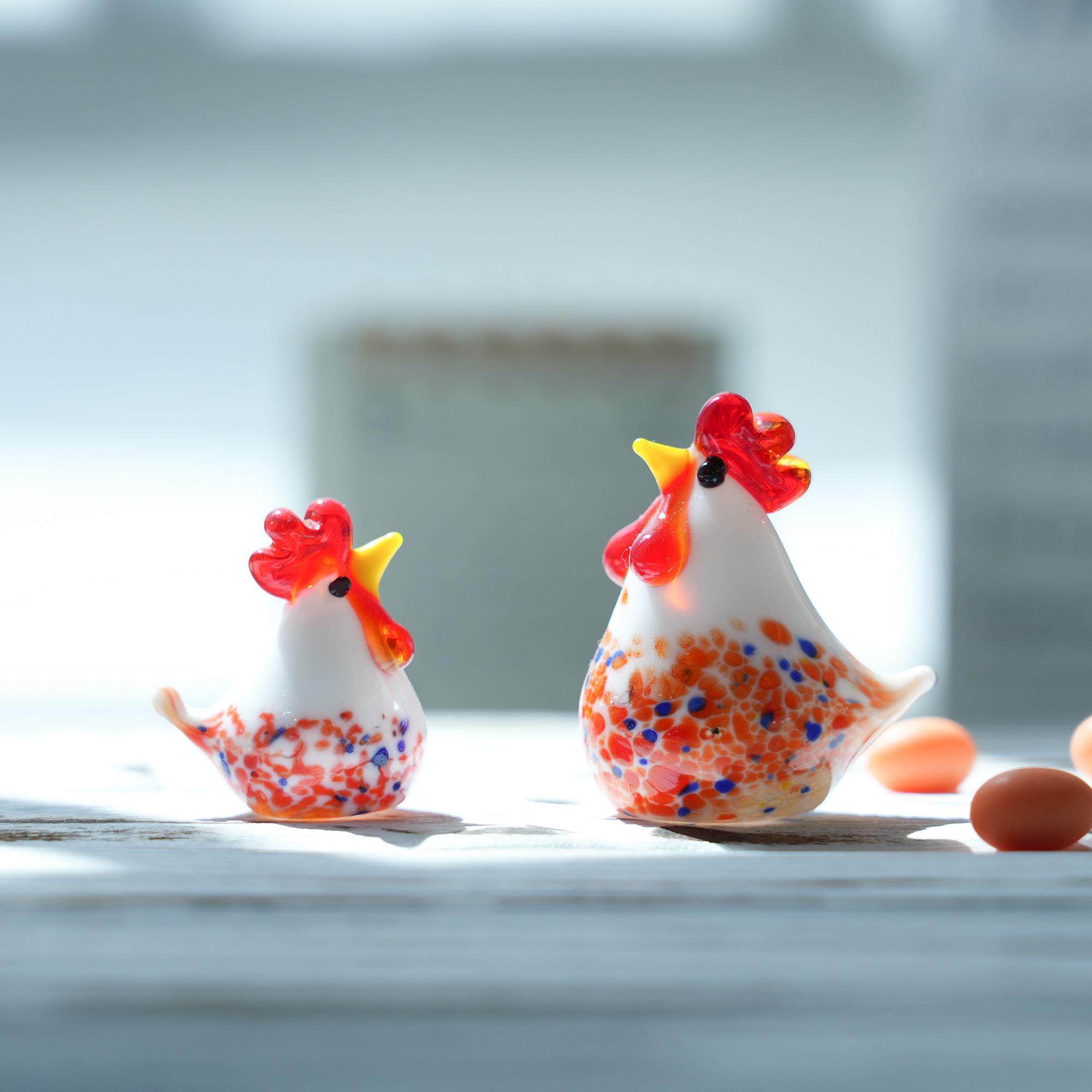 淄博琉璃手工艺术品仿真咕咕鸡博山大公鸡摆件桌面装饰品非遗礼物