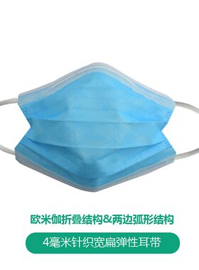 绿盾一次性无纺布三层含熔喷布口罩成人儿童透气10只非独立包装邮
