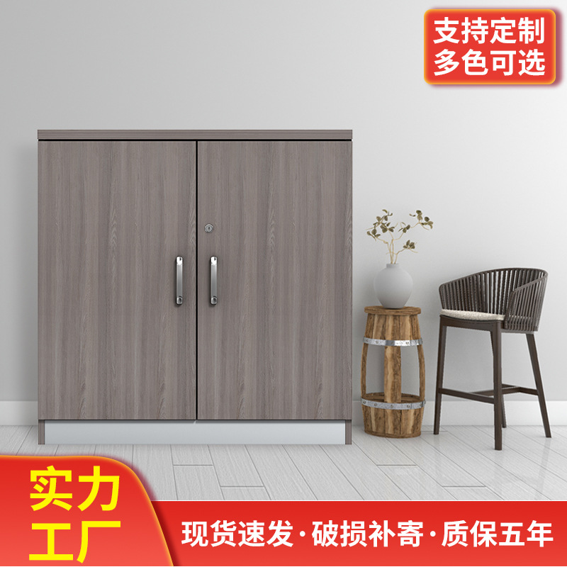 办公家具木质板材收纳落地文件柜合金柜锁资料柜带储物双层单柜子