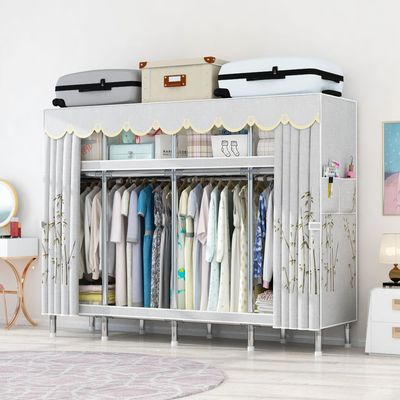 简易衣柜加粗加固布衣柜出租房家用卧室收纳结实耐用现代简约衣橱