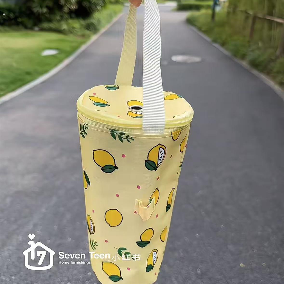 可爱保冷奶茶杯套儿童保温杯女生高颜值外出便携手提袋防水水杯袋
