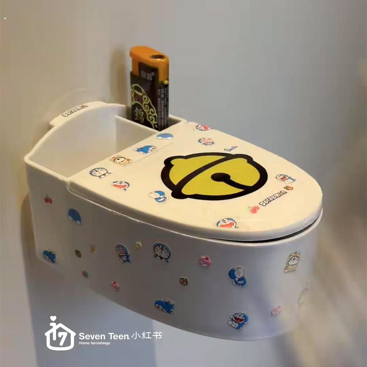 可爱马桶烟灰缸壁挂式家用厕所卫生间带盖打火机收纳防飞灰烟灰缸