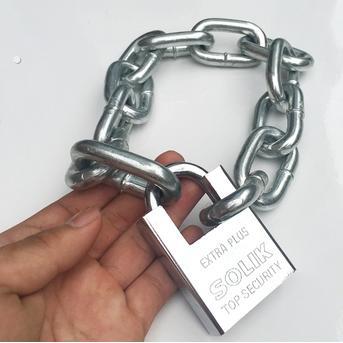铁链子加长款锁链连锁狗笼链条锁大门锁加粗商铺多用途挂锁电单车