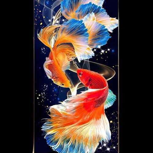 招财锦鲤鱼e竖版十字绣2024客厅新款线绣卧室年年有余玄关手工刺