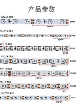 12v24v紫色led灯p带验钞杀菌消毒荧光紫外线光UV固化灯条USB5v自