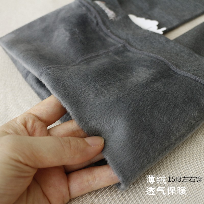 春秋女童加绒连裤袜踩脚深灰儿童打底裤N薄绒黑白色舞蹈连体袜