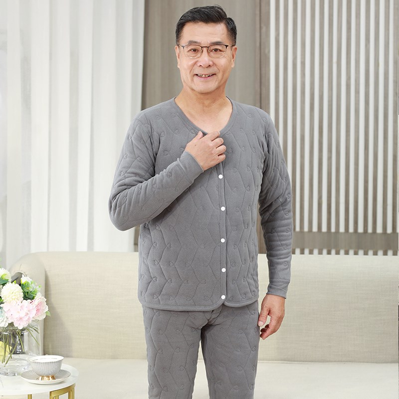 爸爸装棉衣中老年男装棉服老人y爷爷加绒加厚保暖内胆贴身棉袄外