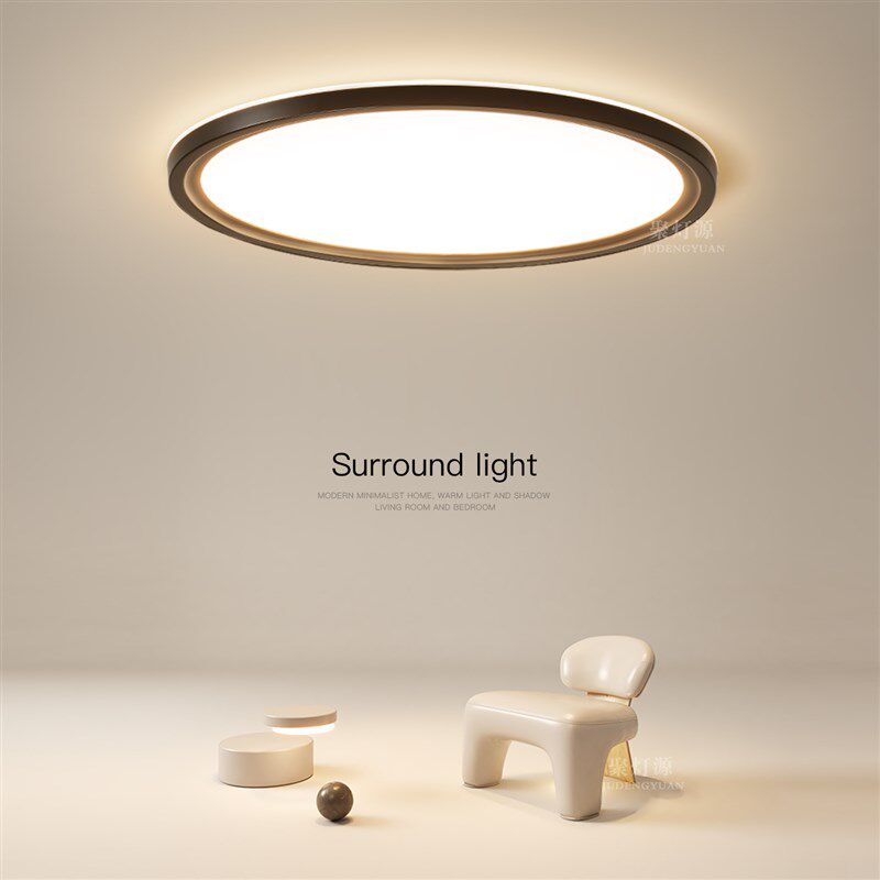 极简圆形超薄吸顶灯2025新款主卧室房间灯led照明智X能灯天花灯具