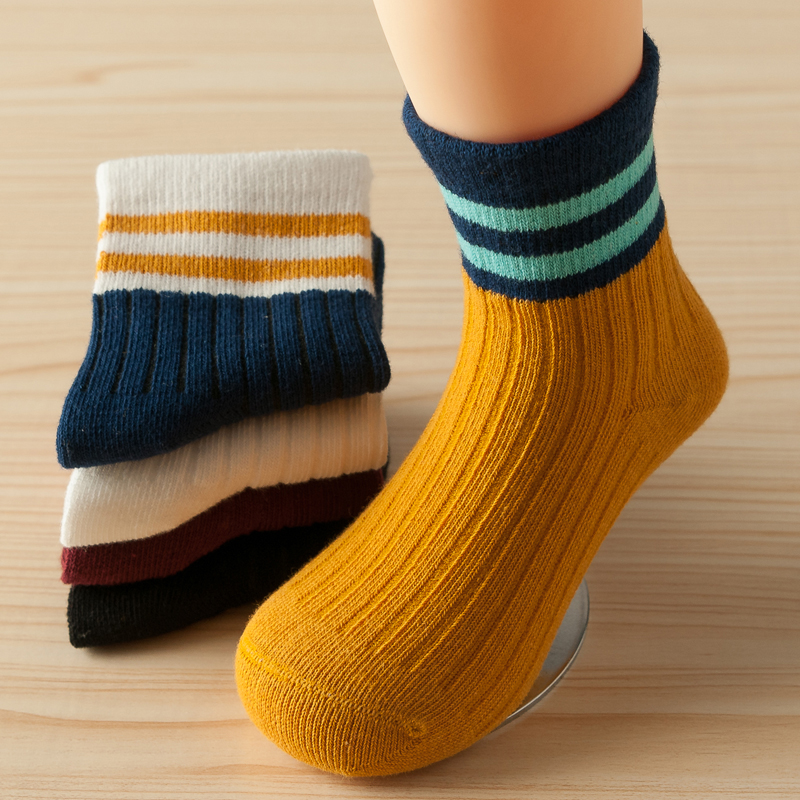 秋冬儿童袜子纯棉中m筒袜男女宝宝婴小孩袜子短春秋全棉1-3-6-9岁