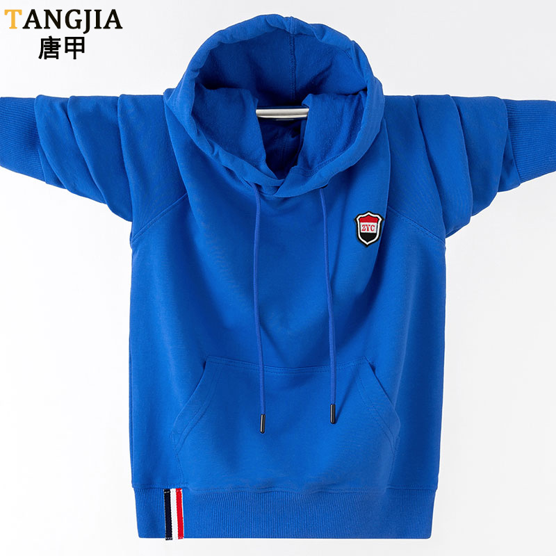 纯棉休闲上衣男青少年 连帽 初中生高中学生男孩子春秋U季外套薄
