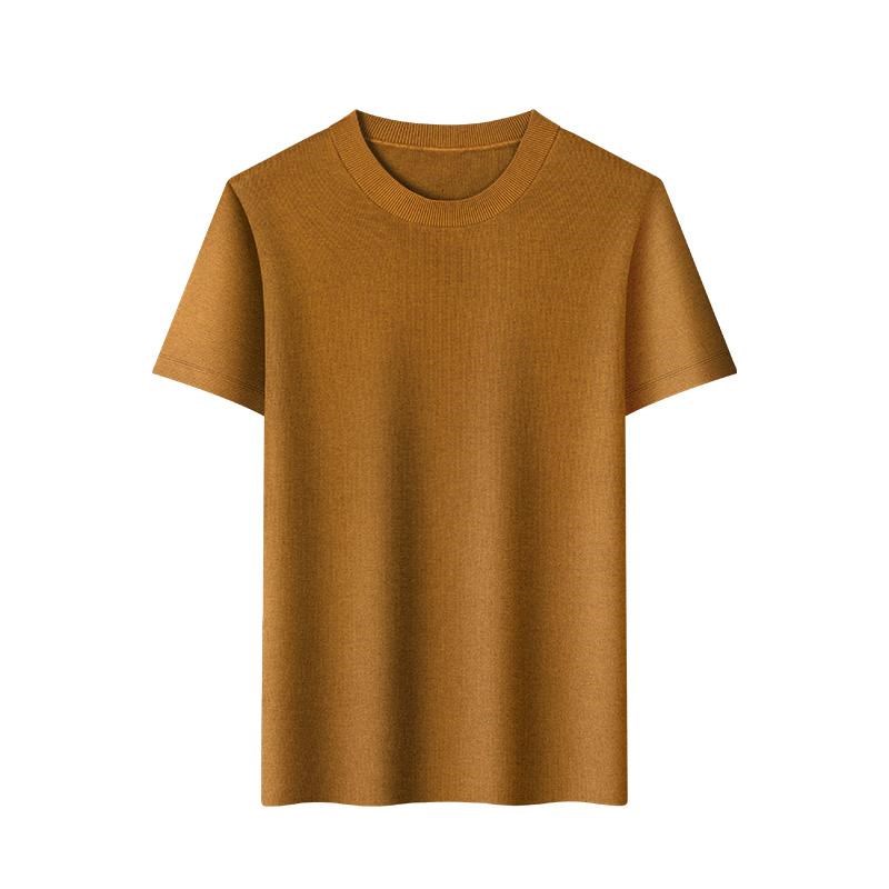 圆领短袖毛衣g男秋冬季薄款韩版时尚休闲宽松打底针织线衫半袖t恤