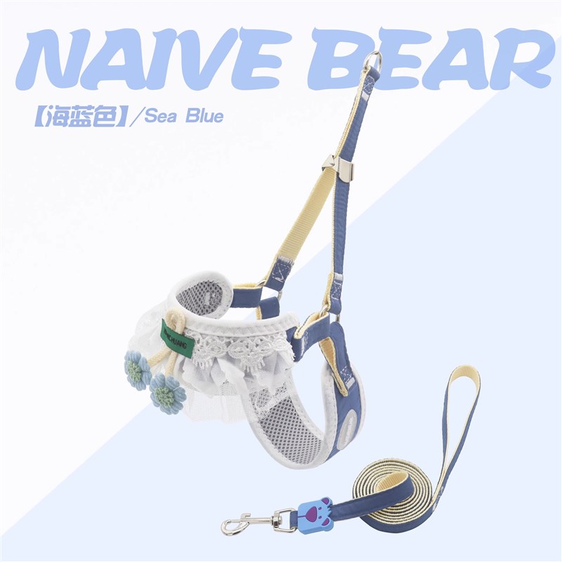 新款狗狗牵引绳透气小狗r外出防挣脱背心式可爱小型犬可调节遛狗