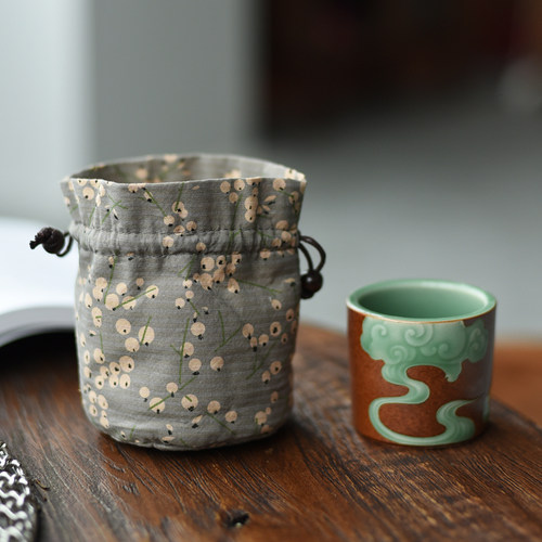 加厚抽绳茶杯收纳l布袋子功夫茶具主人杯包装袋文玩珠宝饰品束口