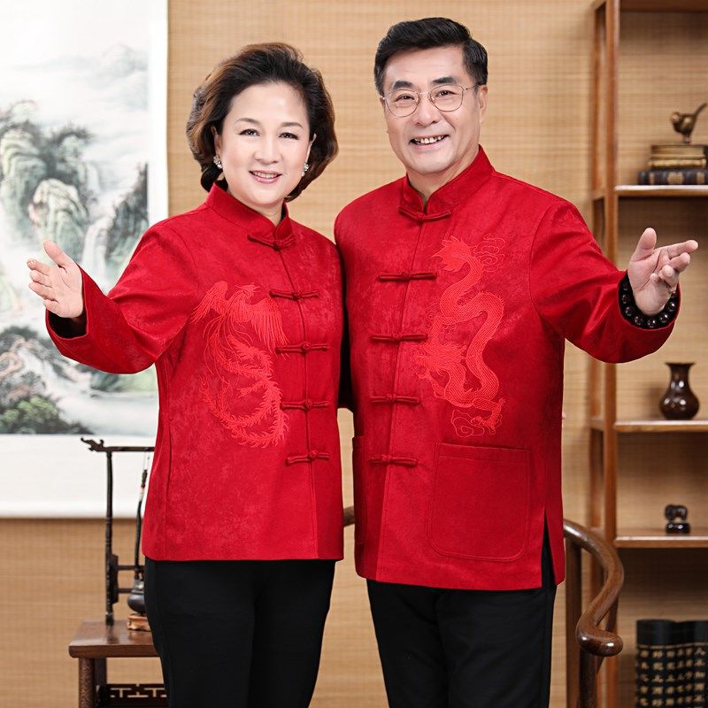 情侣装唐装男外套秋冬父母生日过唐装
