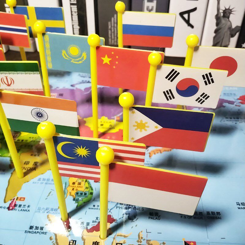 儿童世界地图插国旗拼图玩具男女孩益智大班世界各T国地理认知教