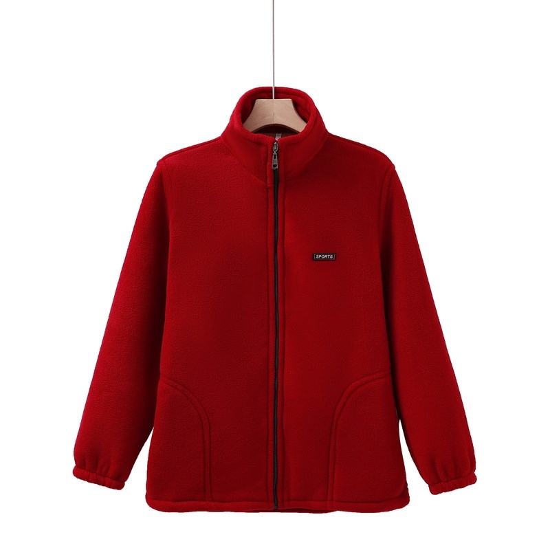 妈妈装摇粒绒外套加绒加厚女士中老年人抓绒衣宽松U秋冬装保暖上