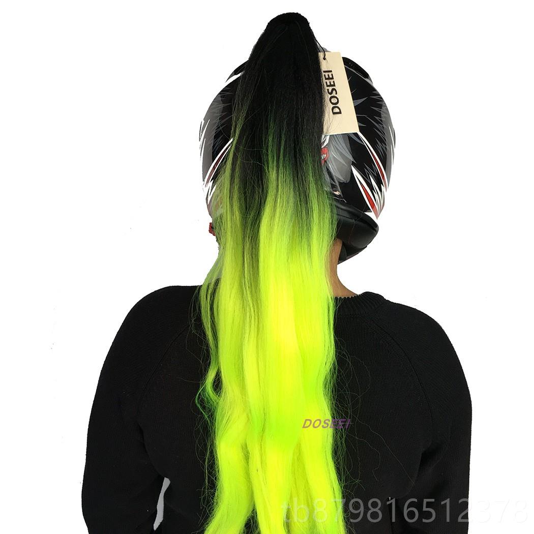 高档DOSEEI摩女托车头盔装子男机车马辫尾辫电动车假发脏辫滑饰雪