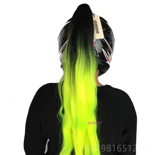 高档DOSEEI摩女托车头盔装子男机车马辫尾辫电动车假发脏辫滑饰雪